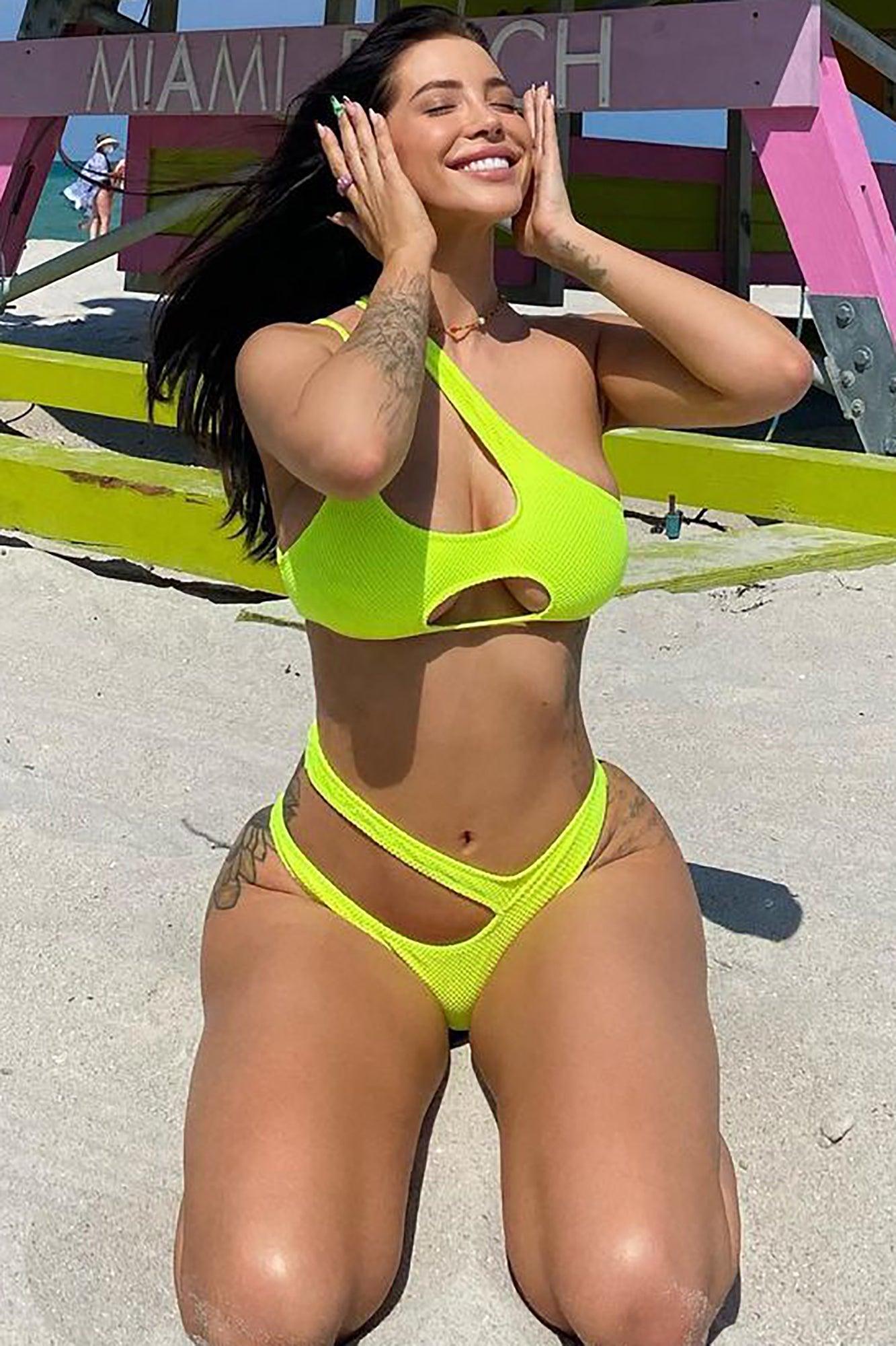 Brighter Under The Sun Bikini - Neon Yellow Product Image