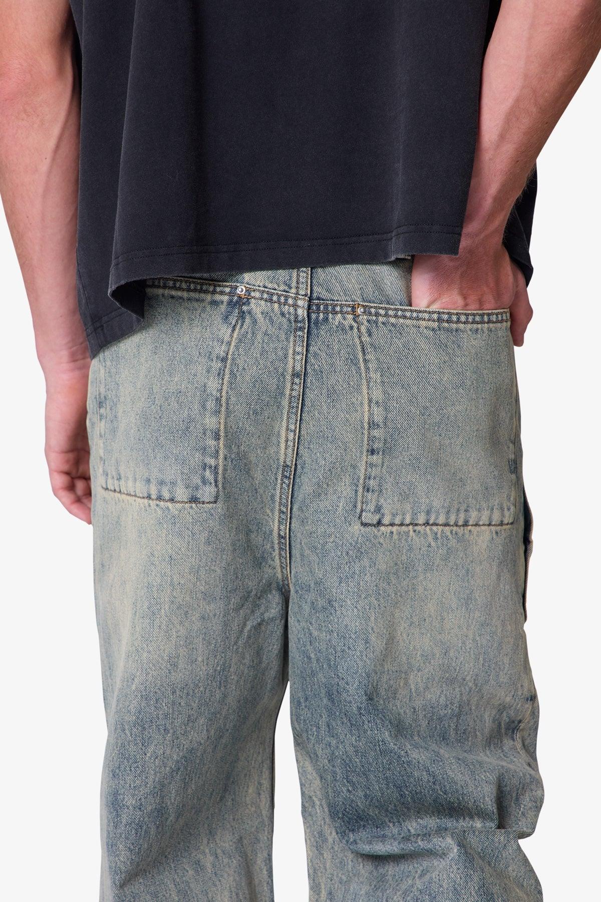 Baggy Moto Denim - Vintage Blue Product Image