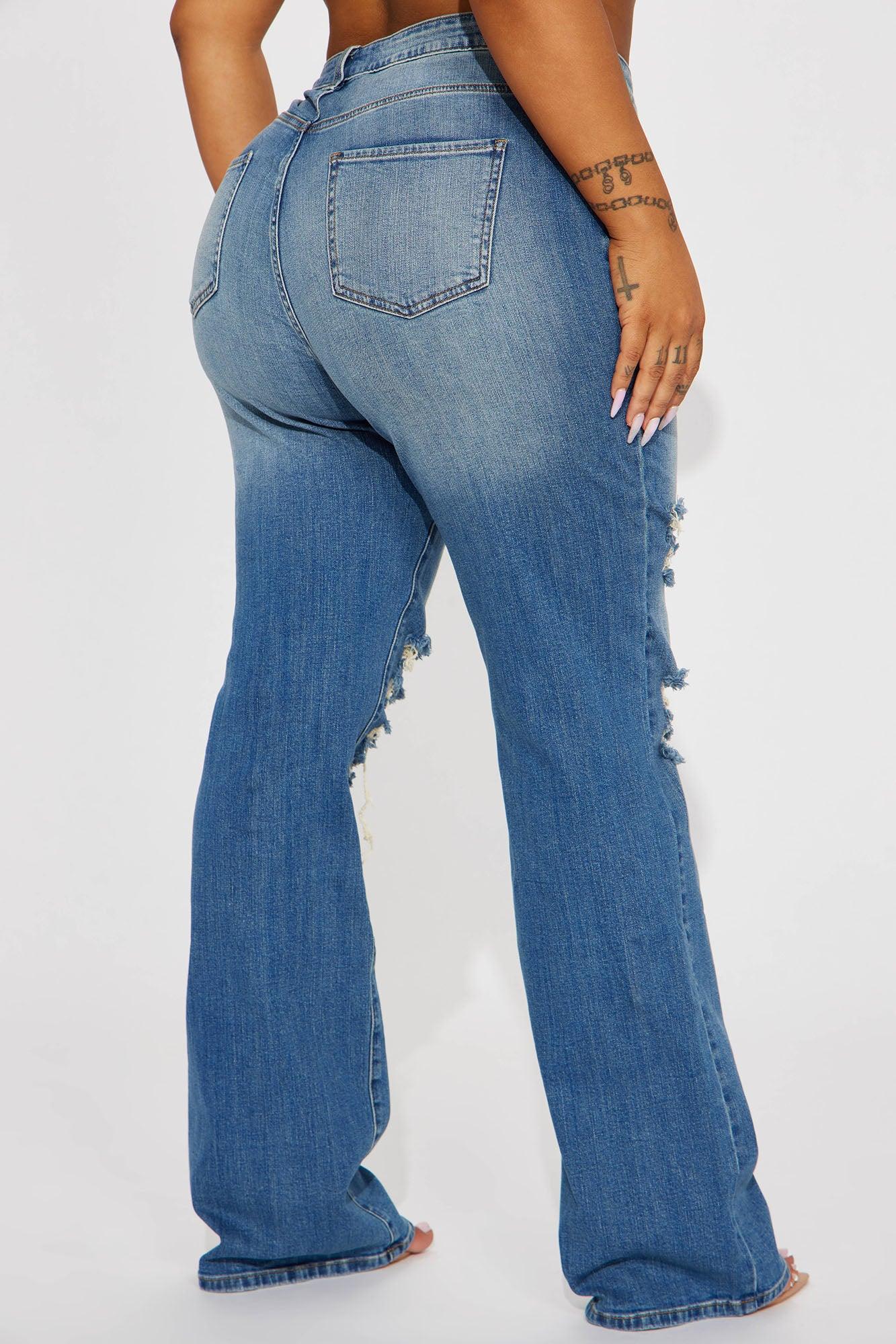 Let It Be Stretch Straight Leg Jeans - Medium Wash Product Image