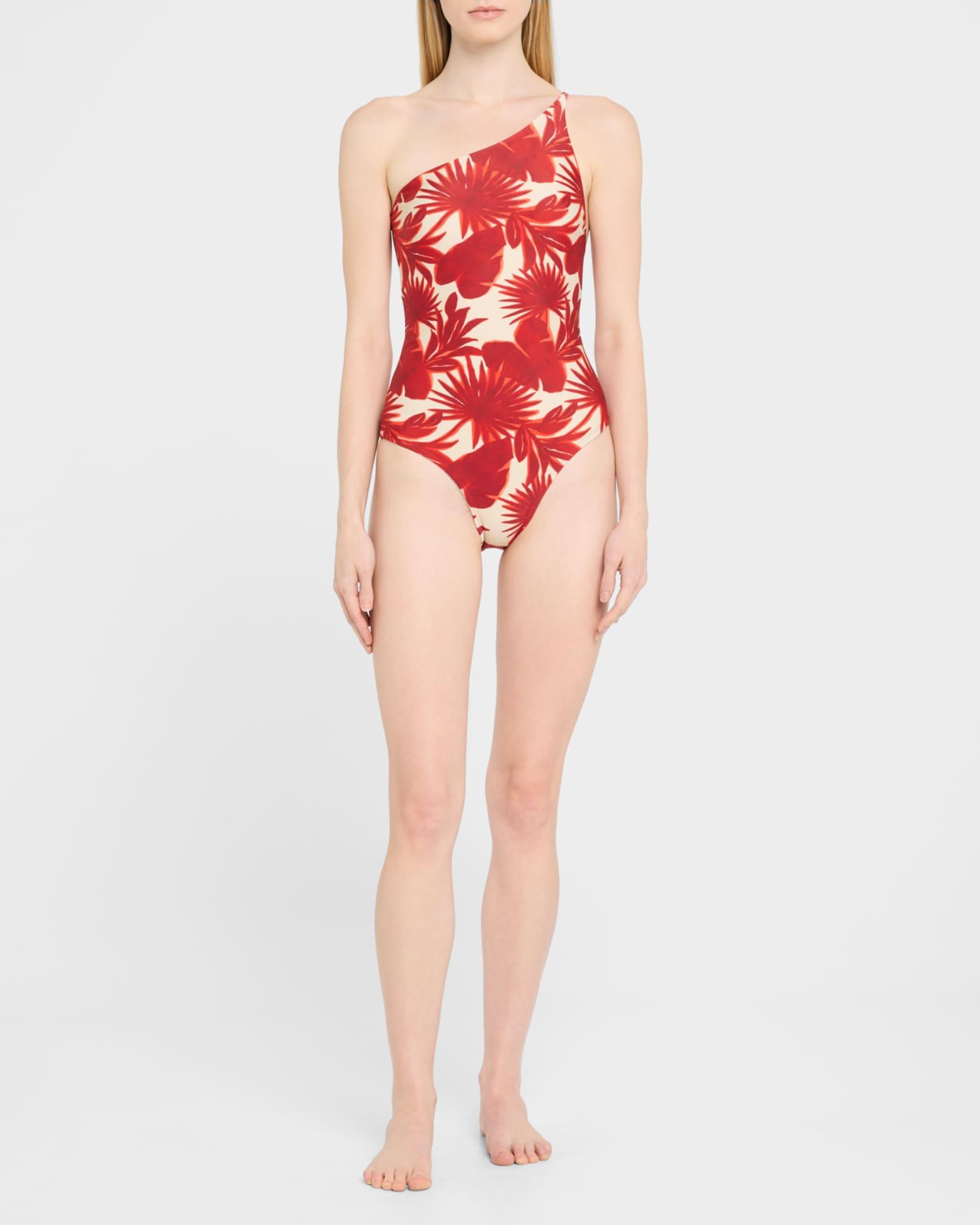 Palm Asymmetric Slim One-Piece Swimsuit Product Image