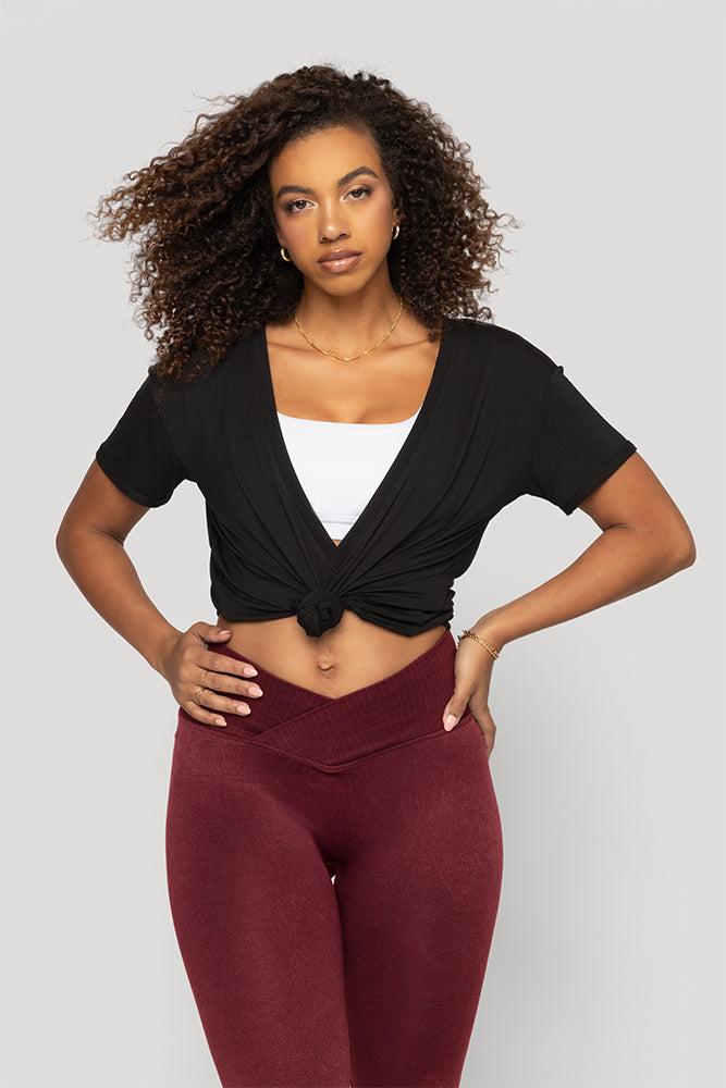 Reversible Deep V Tee - Black Product Image