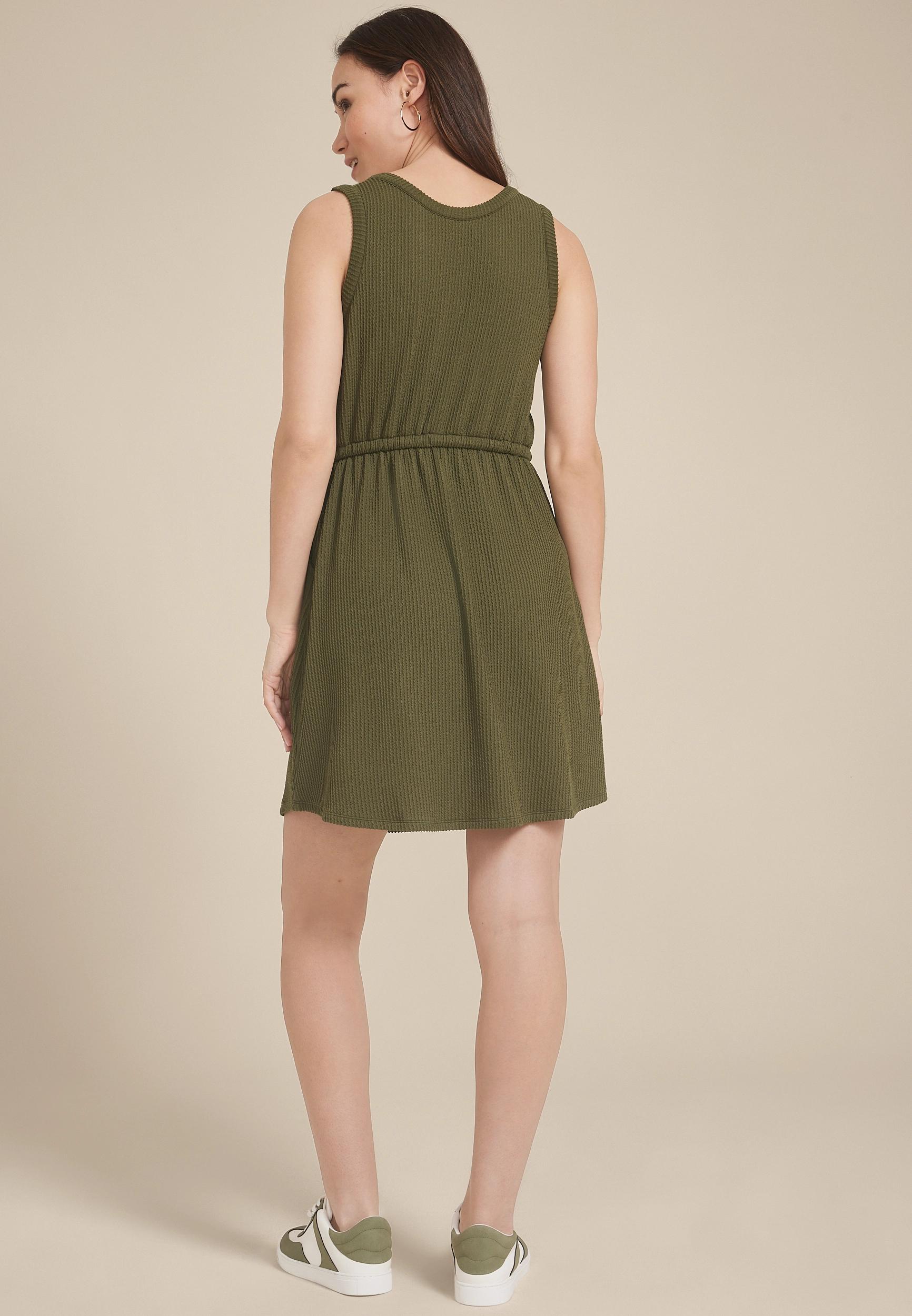 24/7 Bare Henley Wavy Rib Dress Product Image