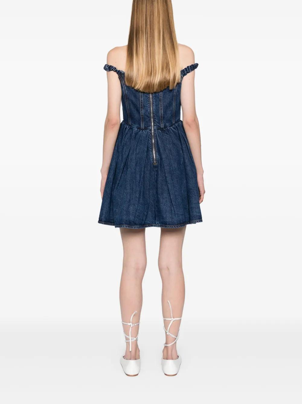 crystal-embellished denim mini dress Product Image
