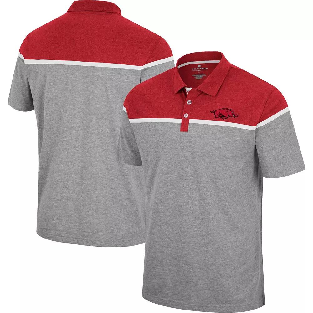 Men's Colosseum Heather Gray Arkansas Razorbacks Chamberlain Polo, Size: Large, Grey Product Image