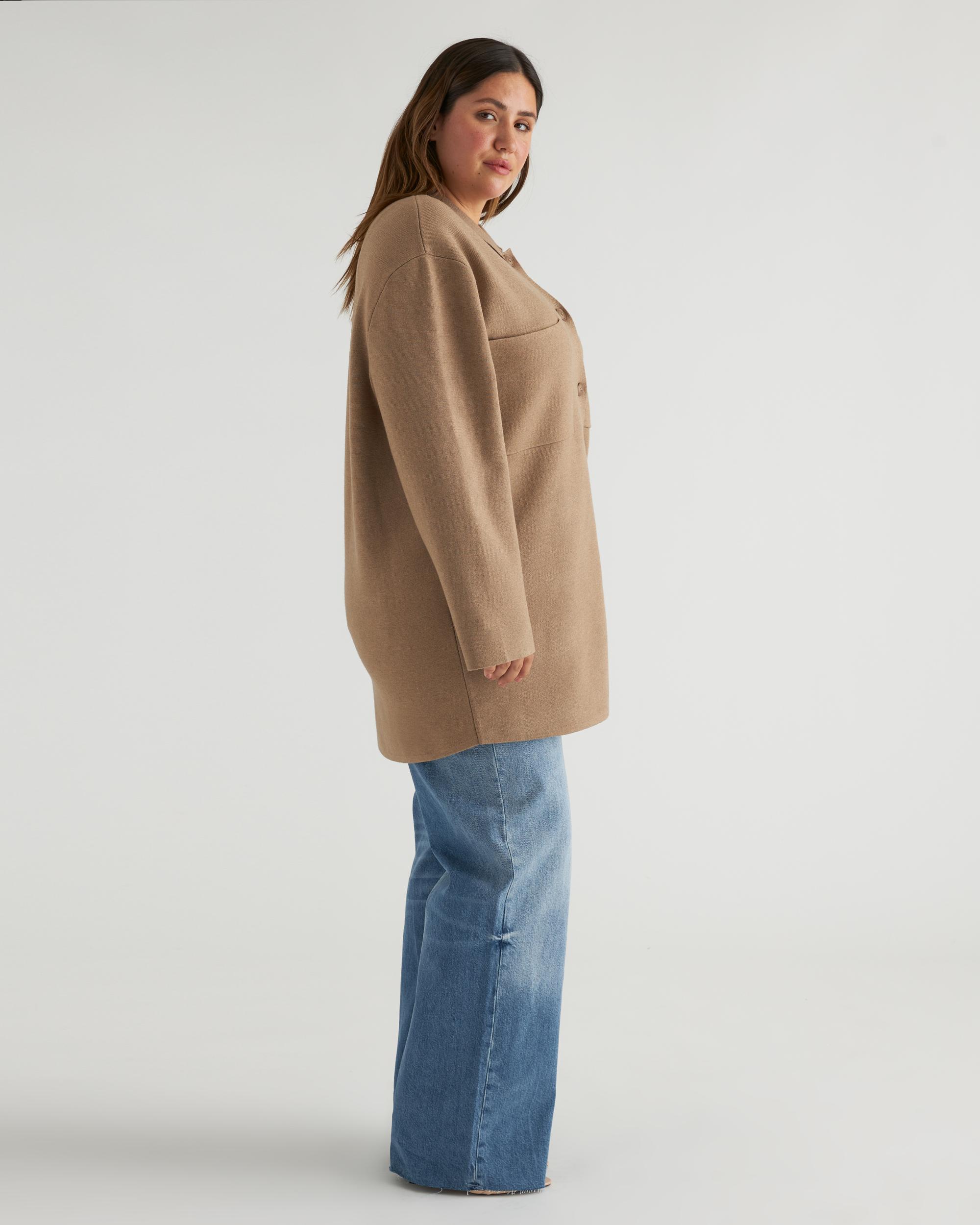 Quince | Women's Eco-Knit Milano Stitch OverSized Shirt Jacket Viscose Product Image