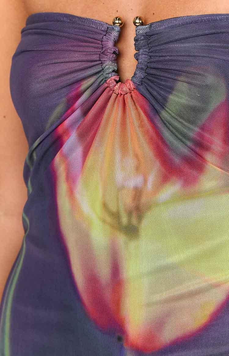 Millie Black Floral Strapless Midi Dress Product Image
