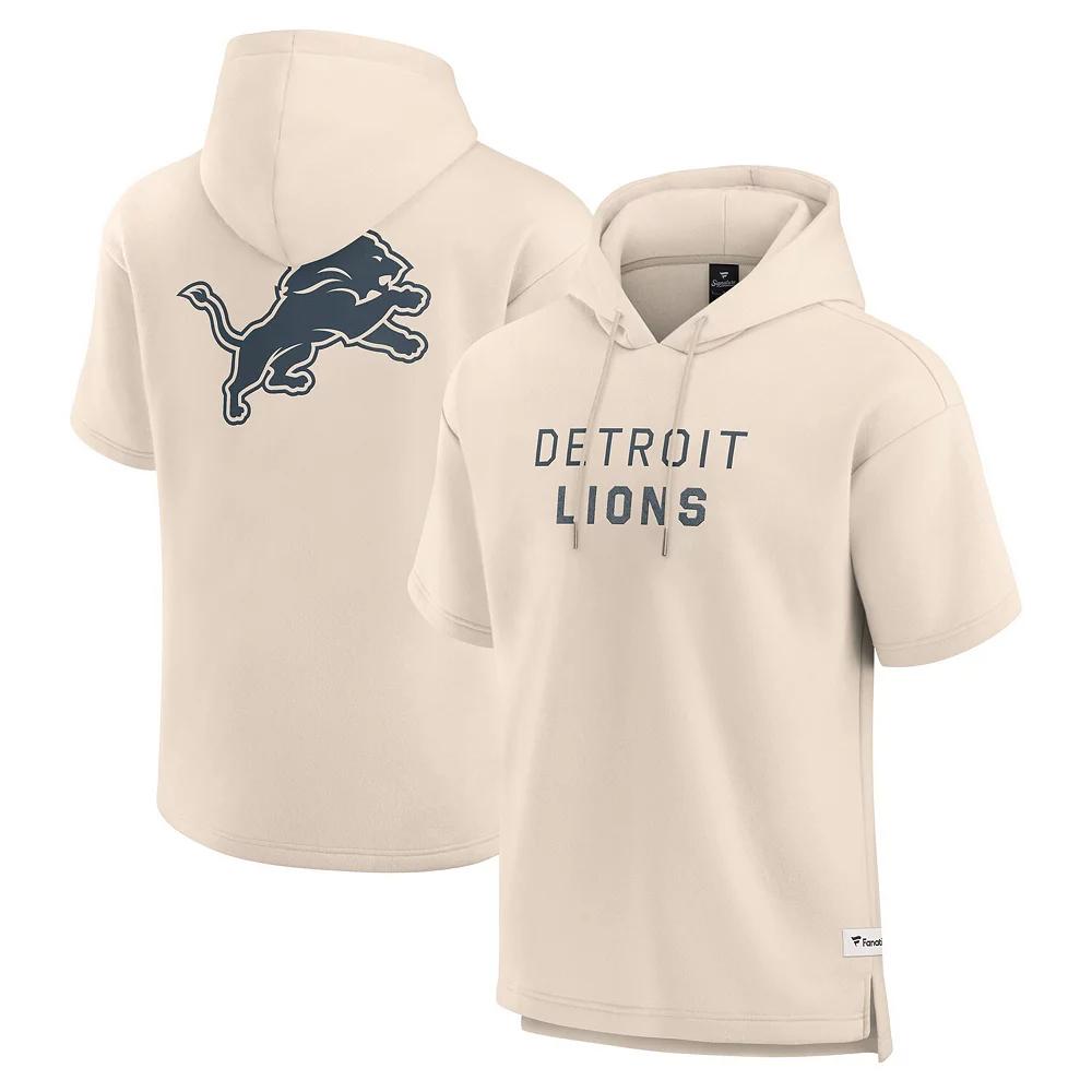 Men's Fanatics Cream Detroit Lions Elements Future Ground Lettering Short Sleeve Pullover Hoodie,  Product Image