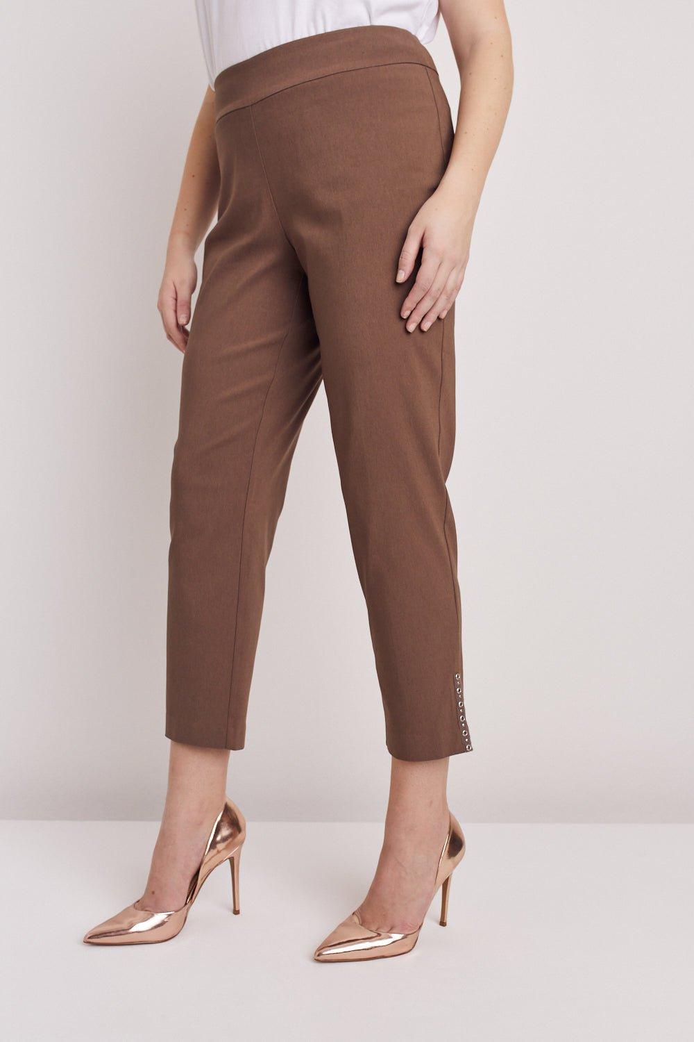 Roz & Ali™ Tummy Control Millennium Ankle Pant With Grommet Rivet Tape Trim - Plus Product Image