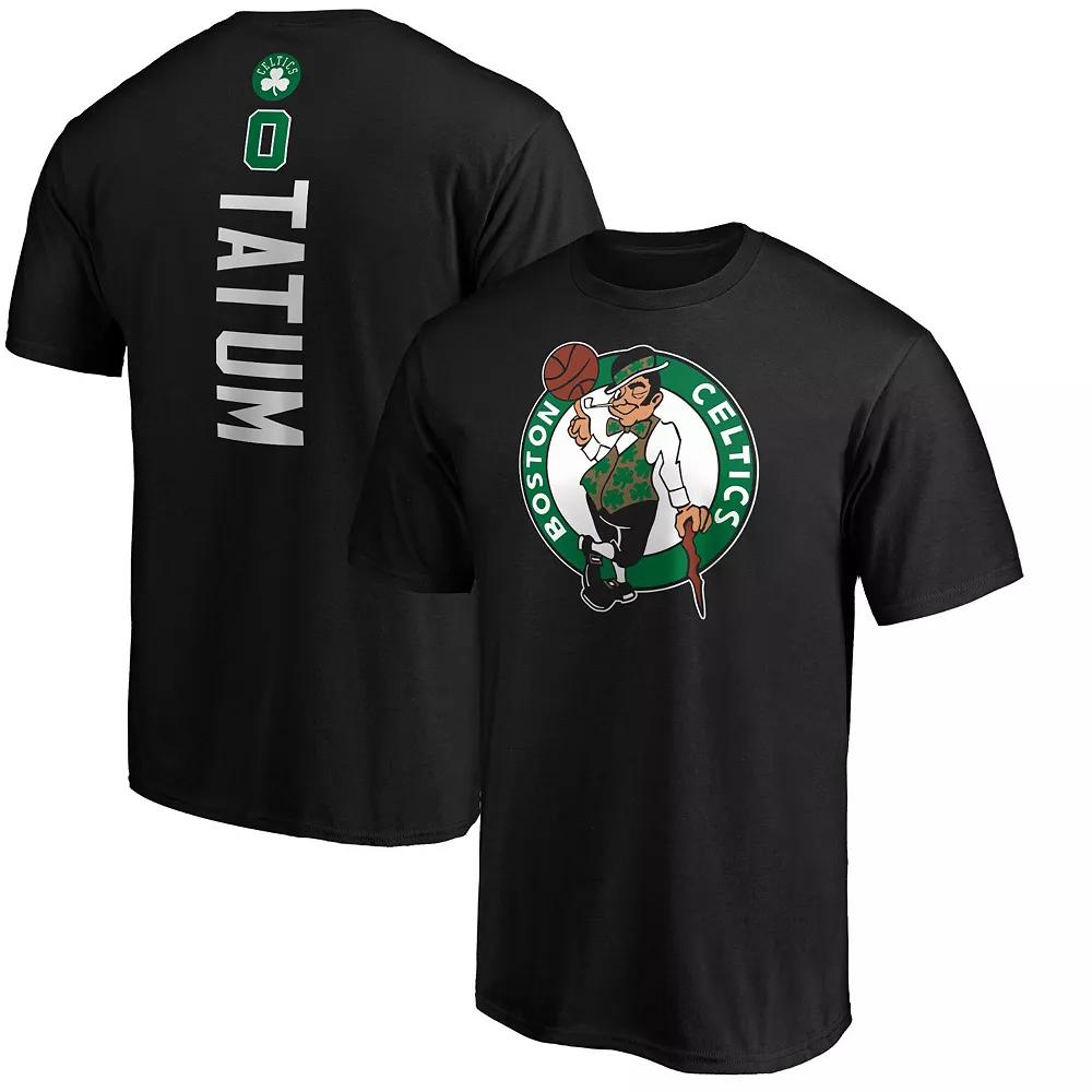 Men's Fanatics Branded Jayson Tatum Black Boston Celtics Team Playmaker Name & Number T-Shirt, Size: 4XL Product Image