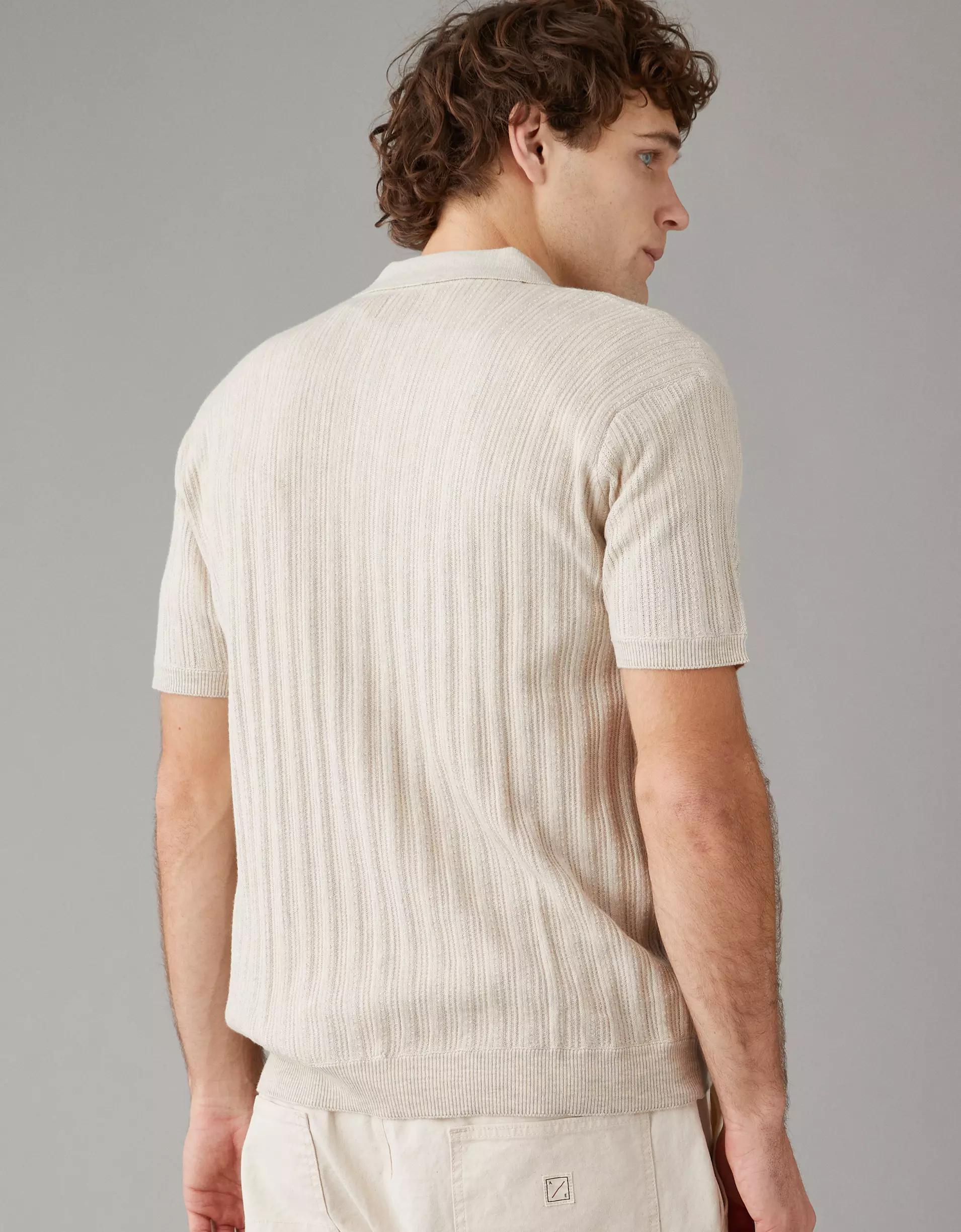 AE Weekend Button-Up Sweater Polo Shirt Product Image