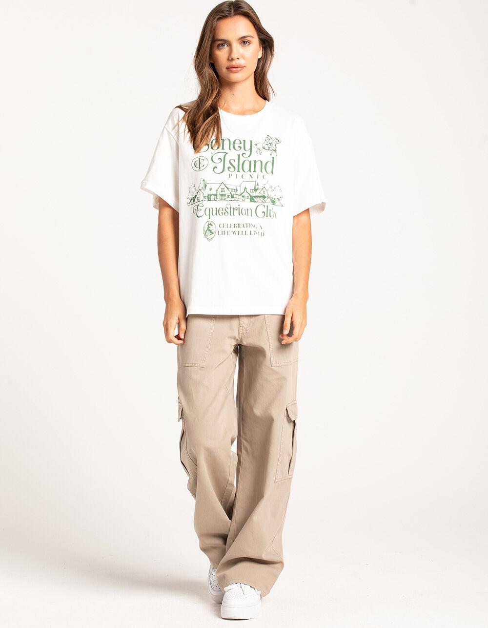CONEY ISLAND PICNIC Equestrian Club Womens Boyfriend Tee - CREAM Product Image