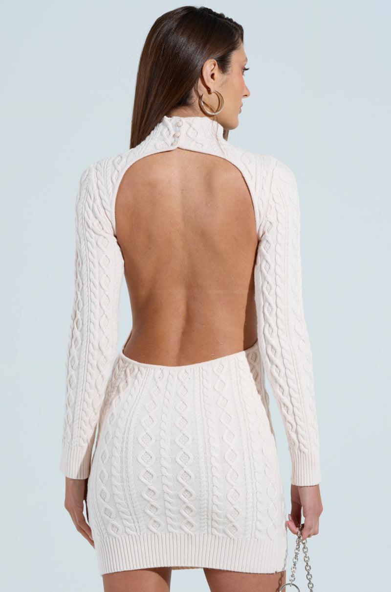 FASHIONABLY LATE CABLEKNIT MINI DRESS Product Image