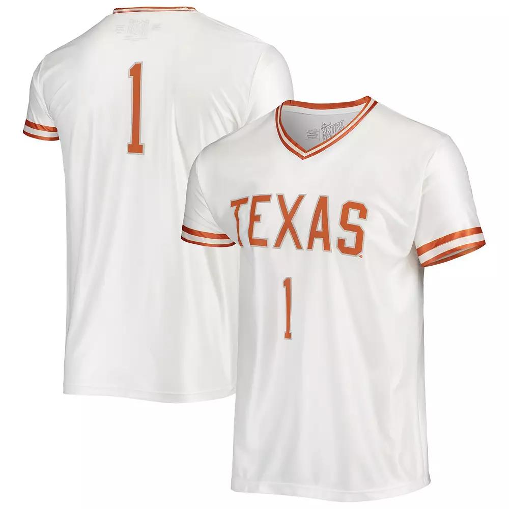 Men's Original Retro Brand White Texas Longhorns Basketball Jersey,  Product Image