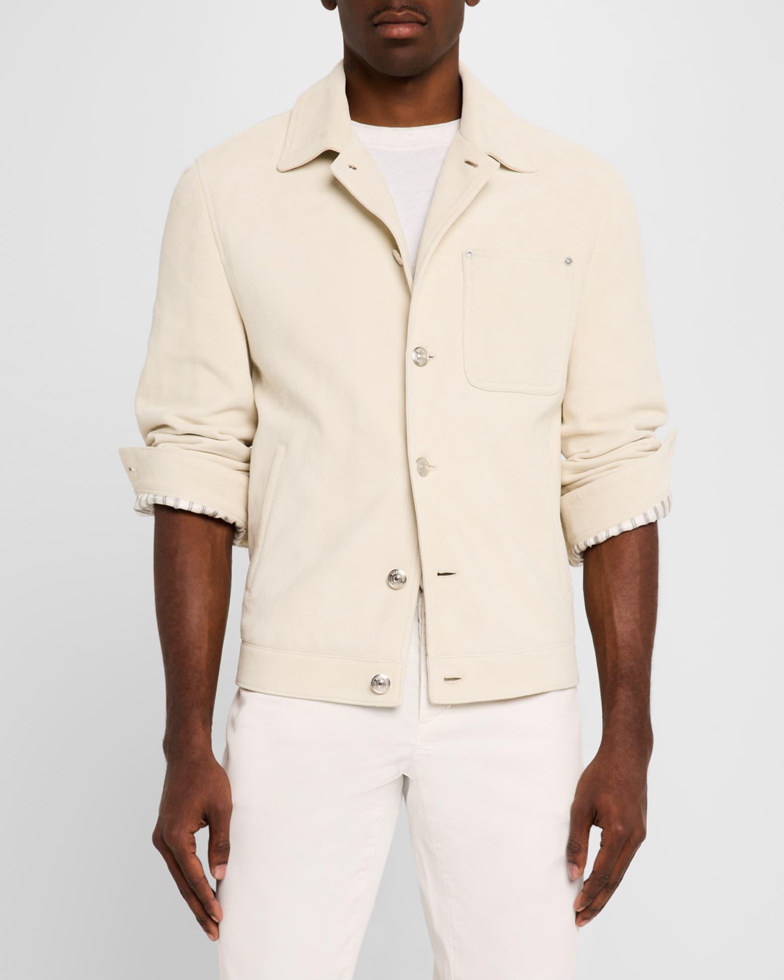 Men's Suede Shirt Jacket Product Image