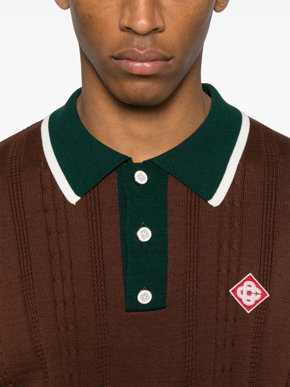 cable-knit polo shirt Product Image