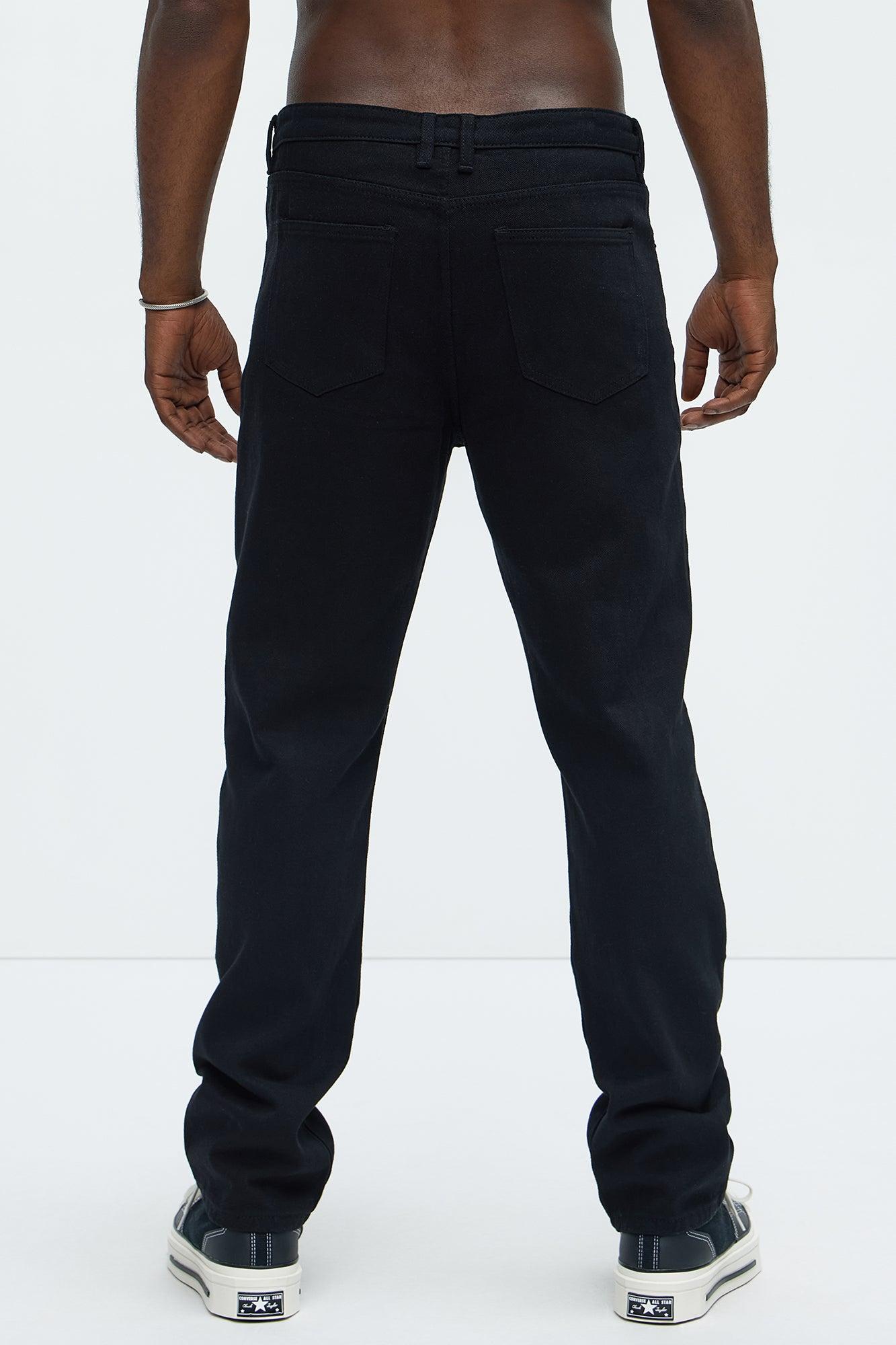 Kurt Rhinestone Embroidered Slim Jeans - Black Product Image