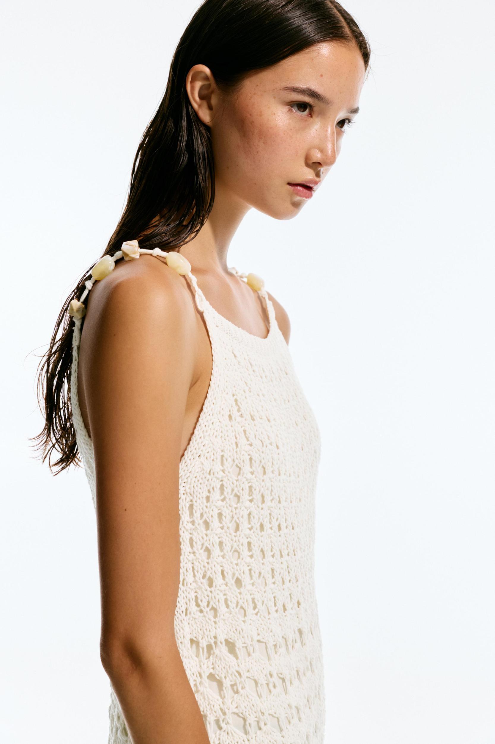 Short beaded crochet dress Product Image