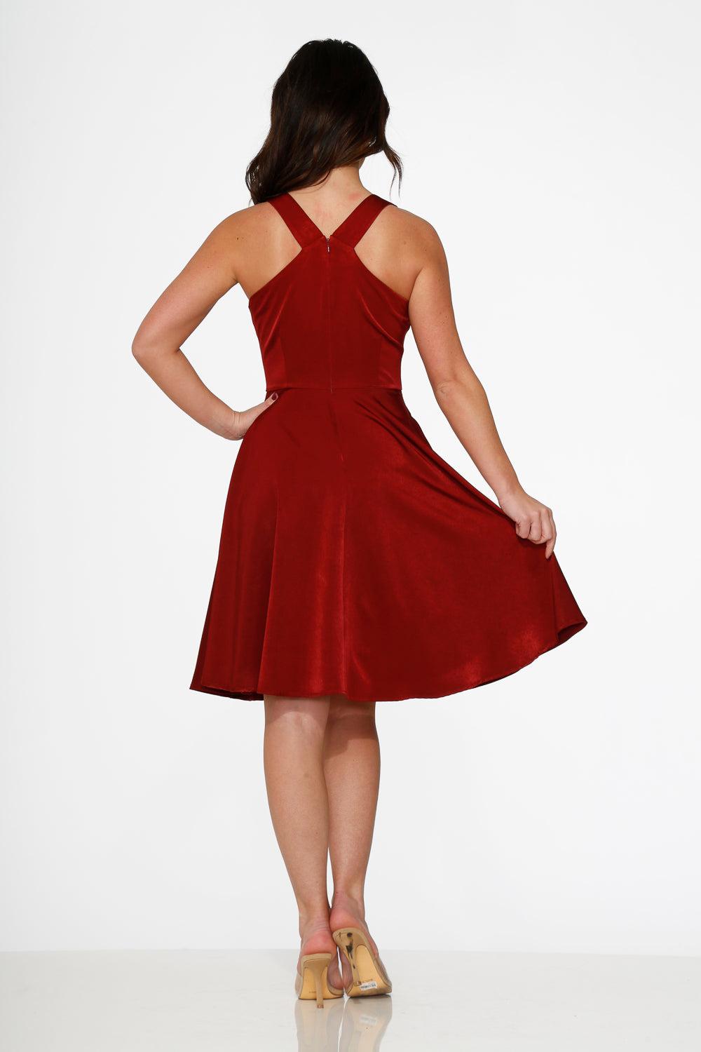 Burgundy Swing Dress Product Image