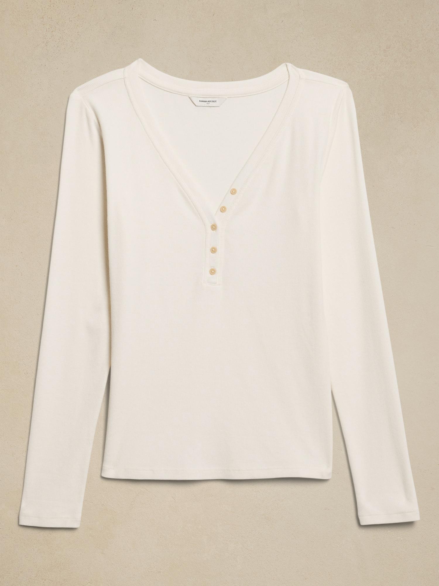 Ribbed Henley Top Product Image