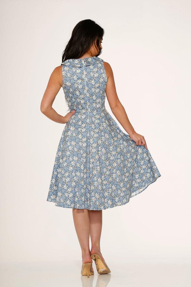 Blue Daisy Floral Swing Dress Product Image