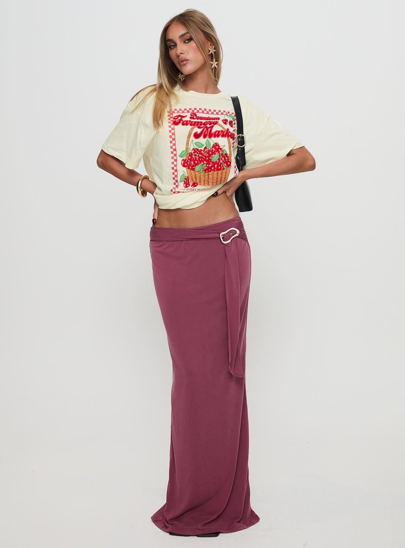 Tamera Maxi Skirt Burgundy Product Image