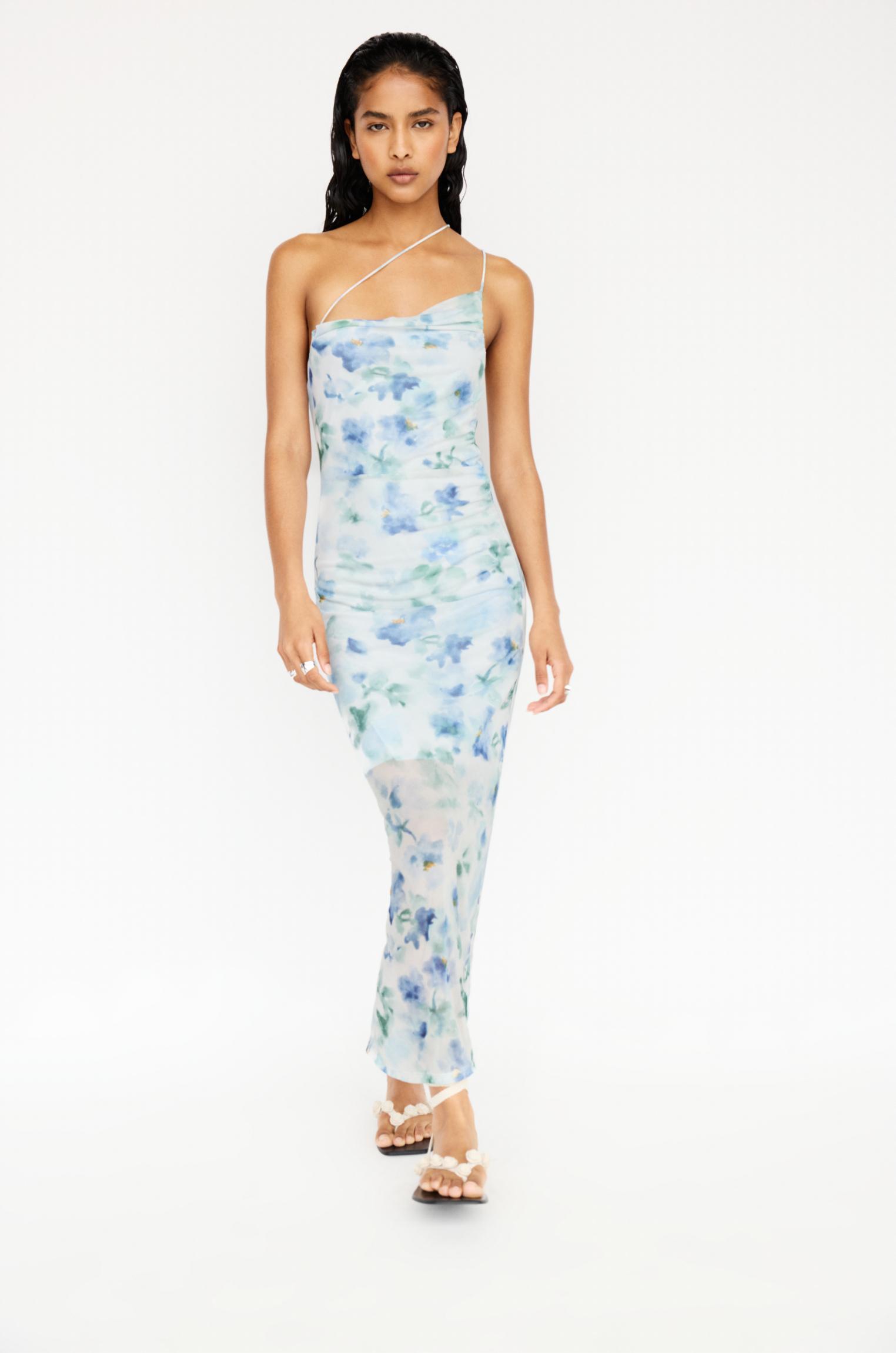 Blue floral midi dress Product Image