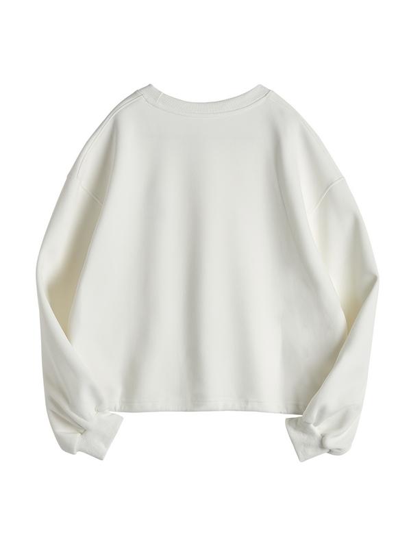 Label Decor Drawstring Hem Oversized Hoodie Product Image