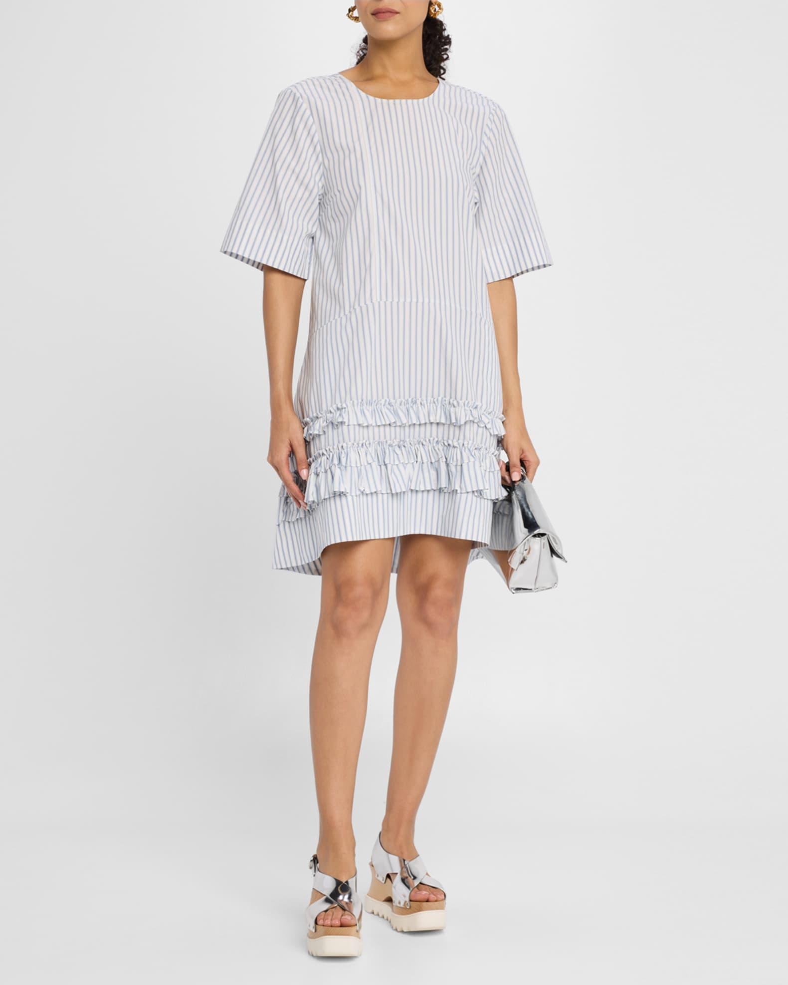 Pinstripe Cotton Mini Dress Product Image