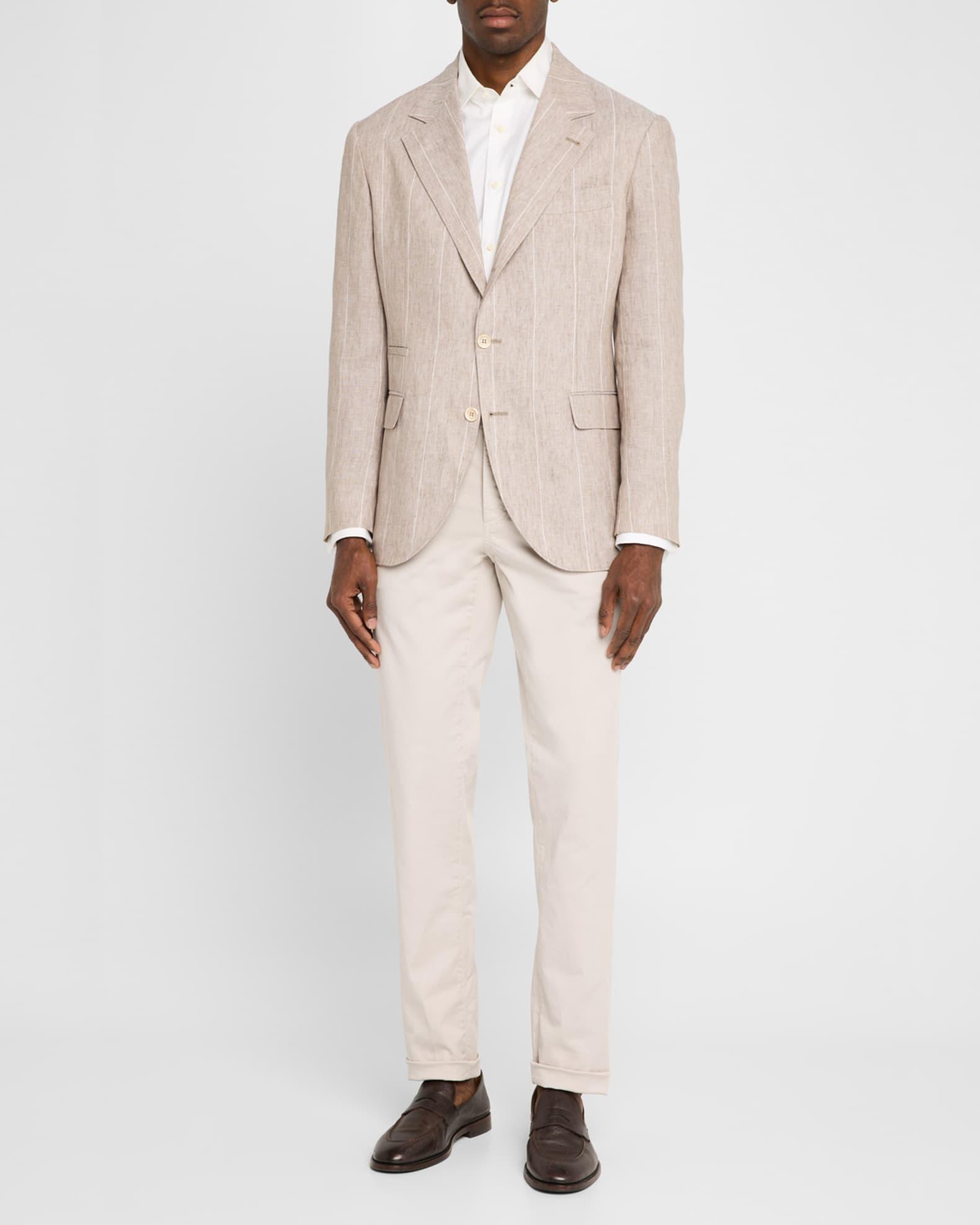 Men's Linen Stripe Single-Breasted Sport Coat Product Image