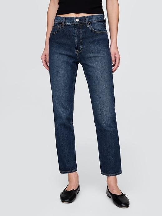 High Rise Cheeky Straight Jeans Product Image