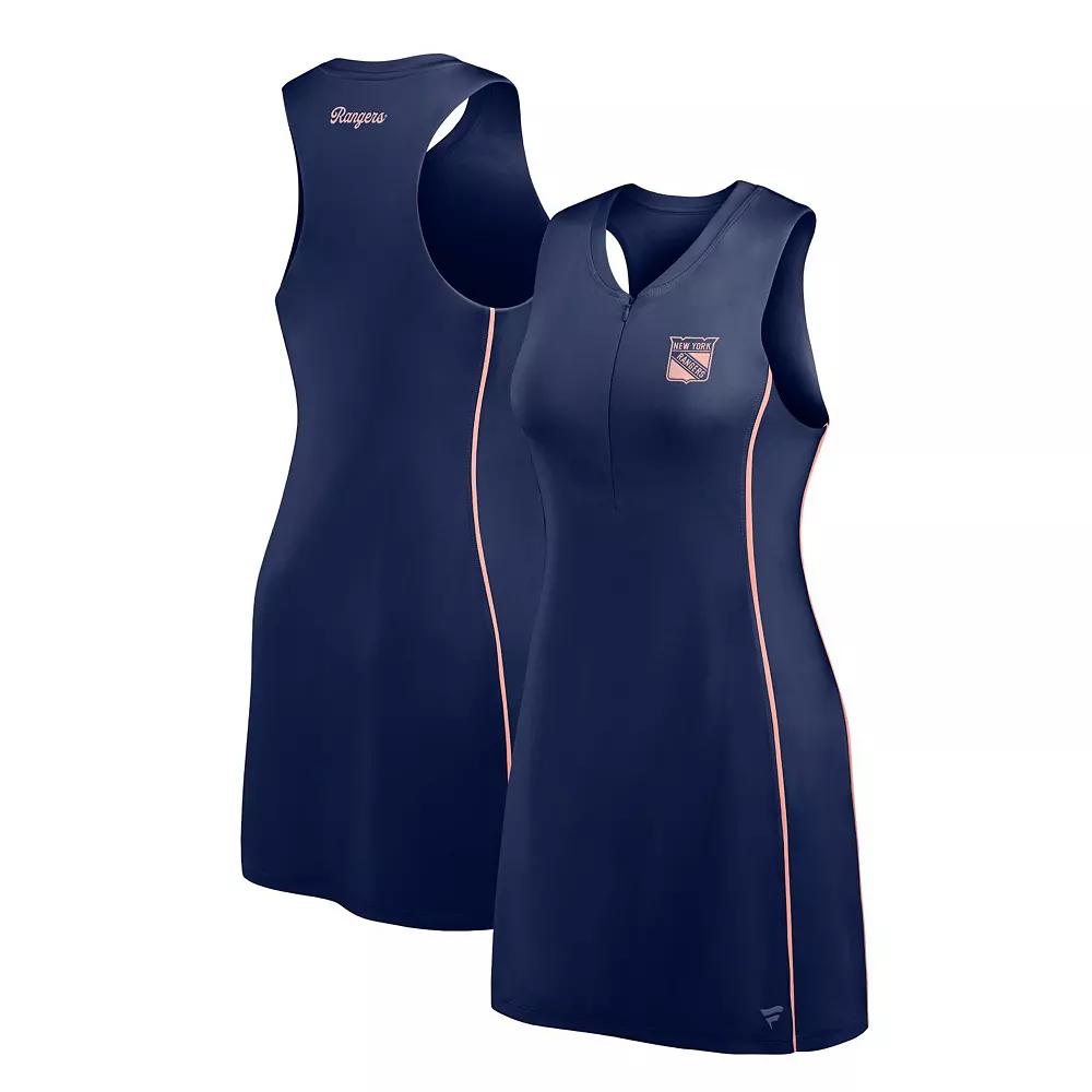 Women's Fanatics Blue New York Rangers Studio Boost Athletic Half-Zip Dress,  Product Image