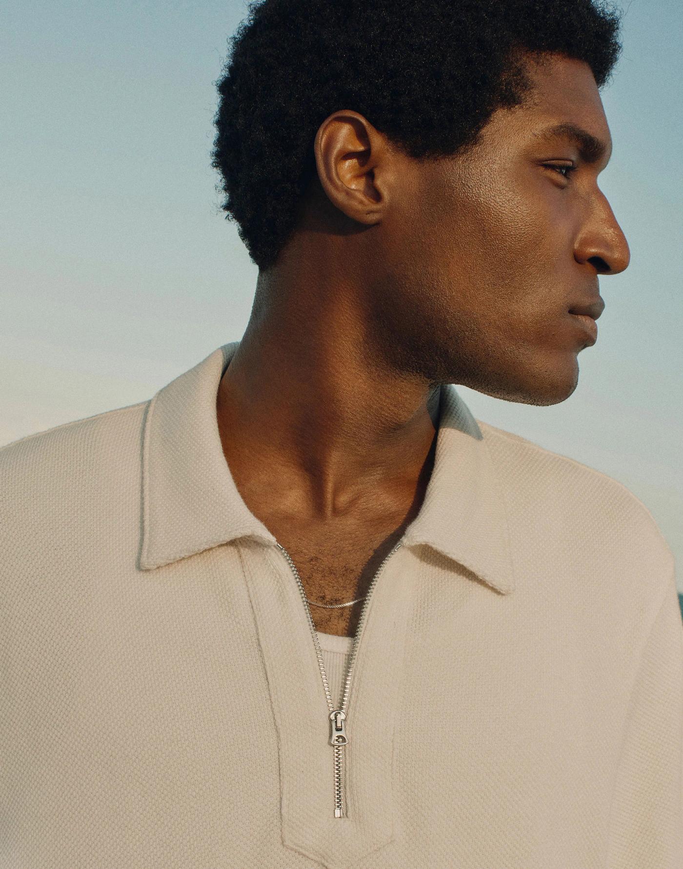 Quarter-Zip Pique Polo Shirt Product Image