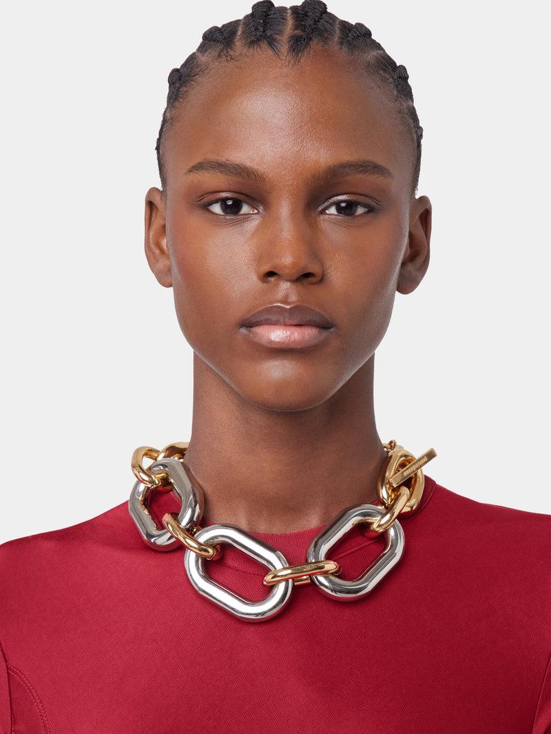 Gold and Silver oversized XL Link Necklace Product Image