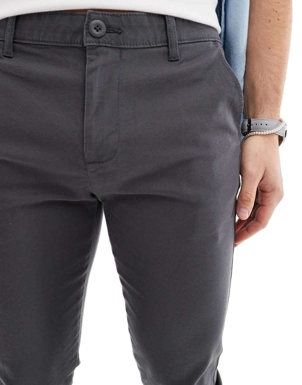 ASOS DESIGN skinny chinos in charcoal  Product Image