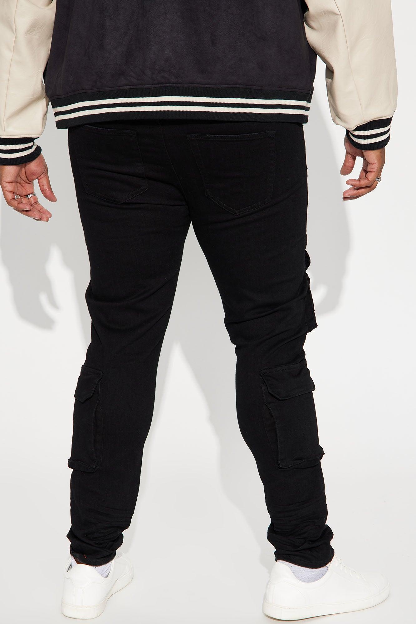 Holy Ghost Stacked Skinny Cargo Jeans - Black Product Image