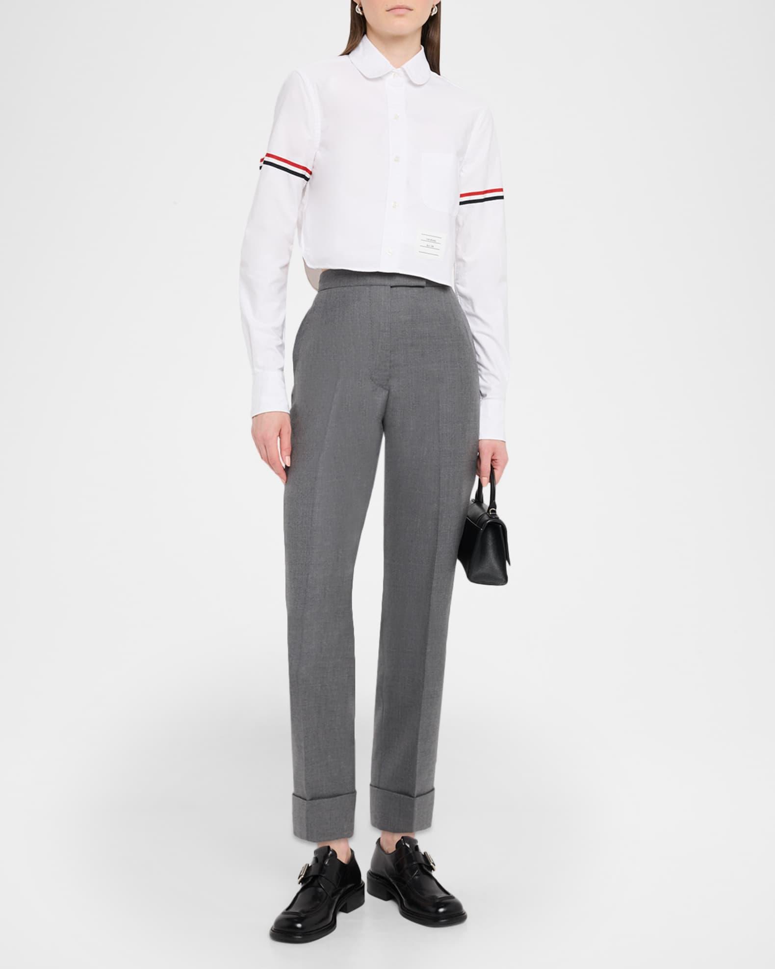 Classic Cropped Round Collar Shirt Product Image