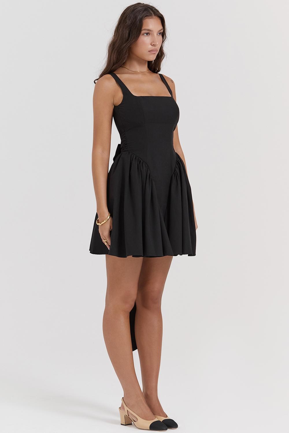 Florianne  black bow mini dress - sale Product Image