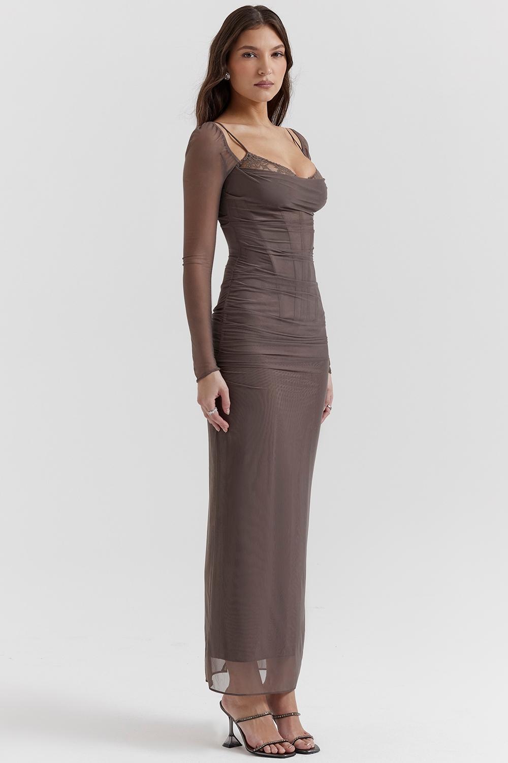 Katarina  smoke maxi dress - sale Product Image