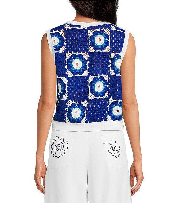 Chelsea & Violet Round Neckline Self Tie Sleeveless Raven Blouse Product Image