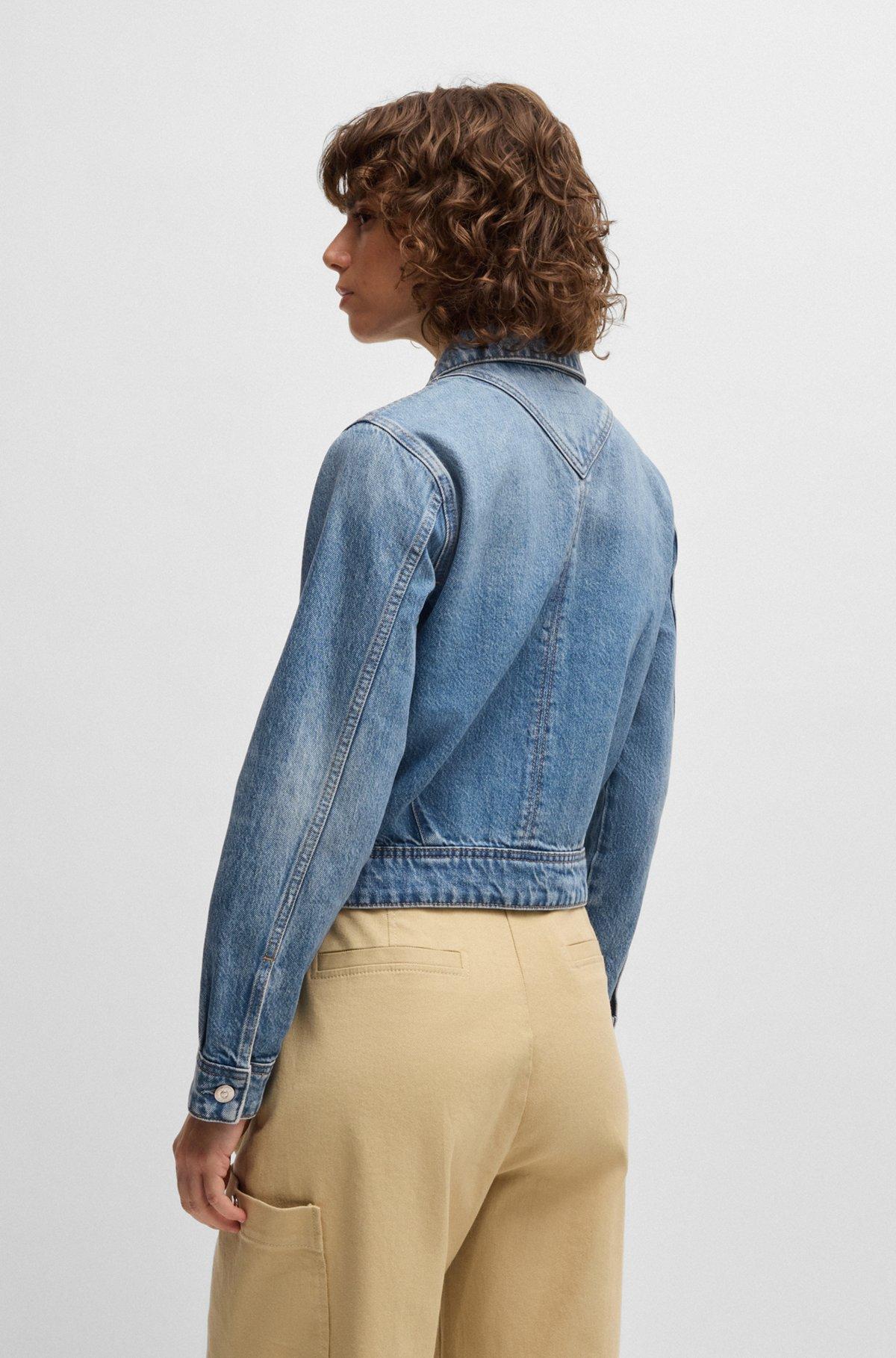 Straight-fit jacket in blue rigid denim Product Image