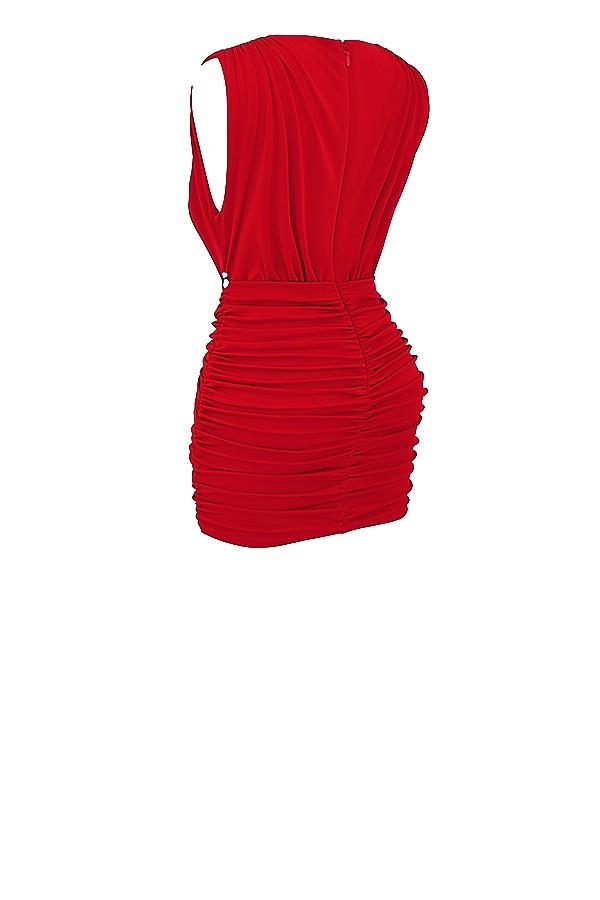 Aliza  cherry gathered mini dress Product Image