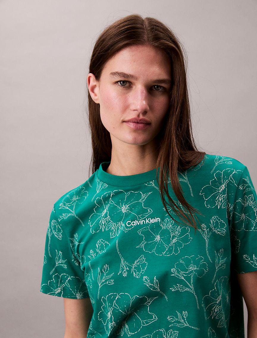 Allover Floral Logo Graphic Classic T-Shirt  Product Image