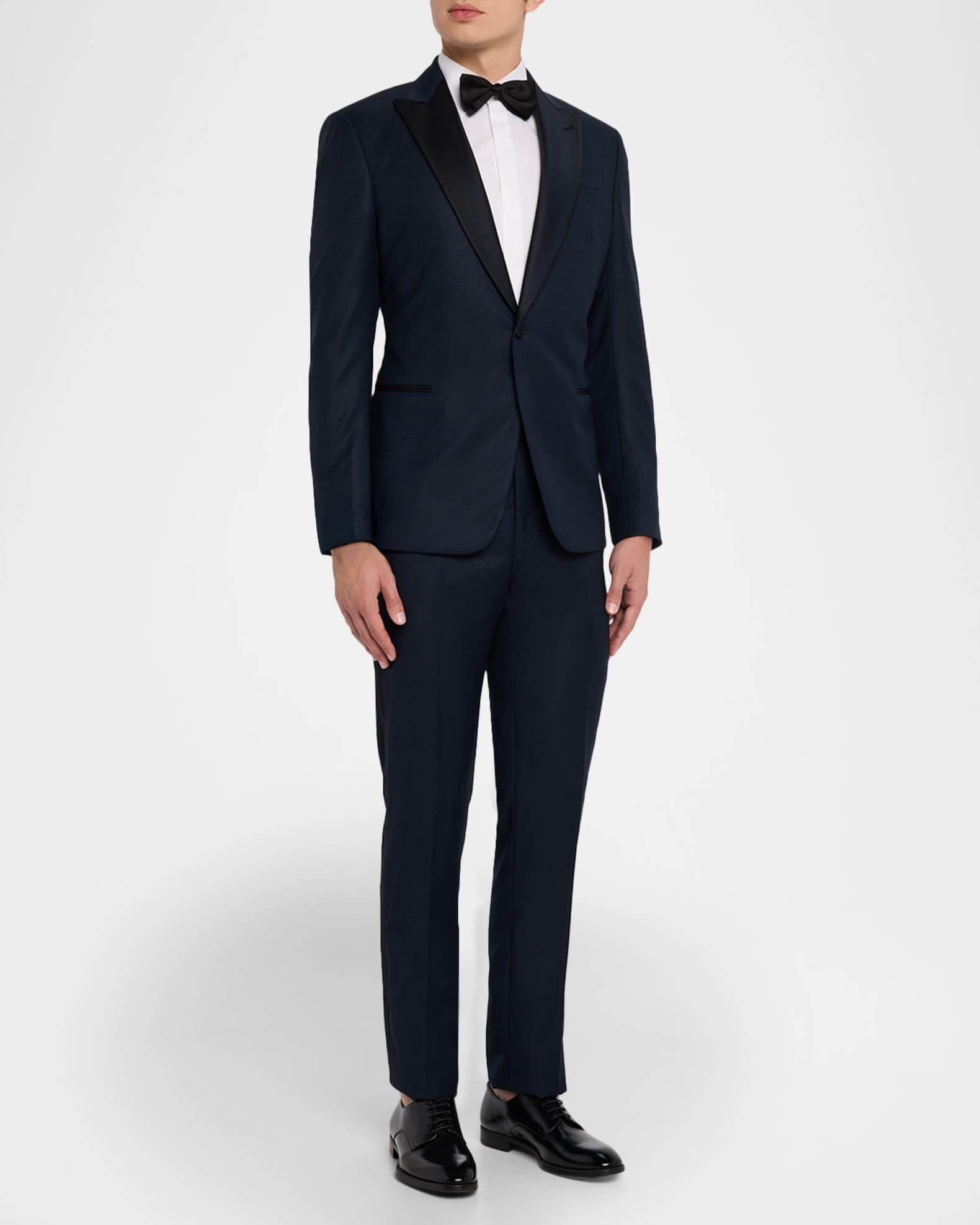 Men's Micro Geometric Satin Peak Lapel Tuxedo Product Image