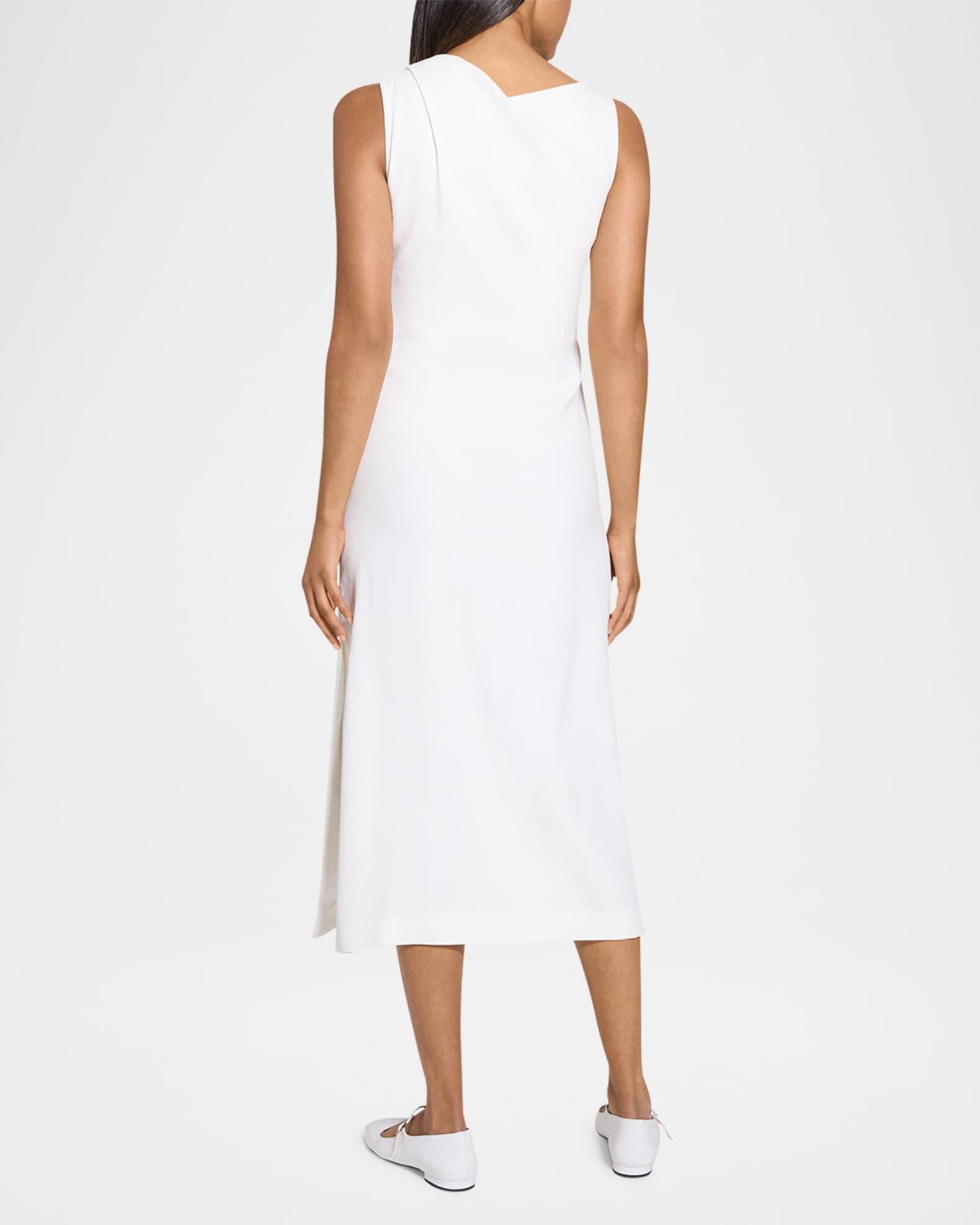 Asymmetric Draped Midi Dress Product Image