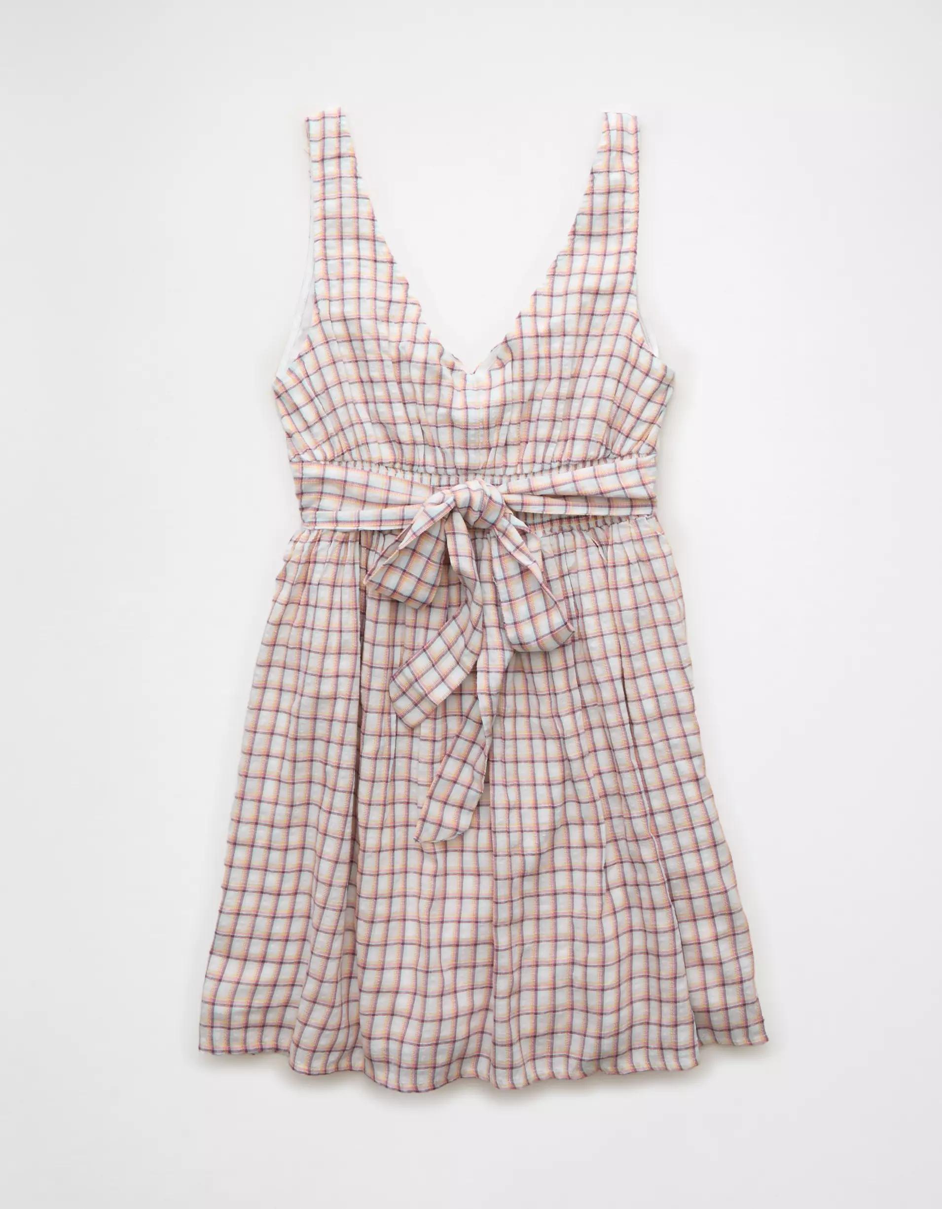 AE V-Neck Scalloped Mini Dress Product Image