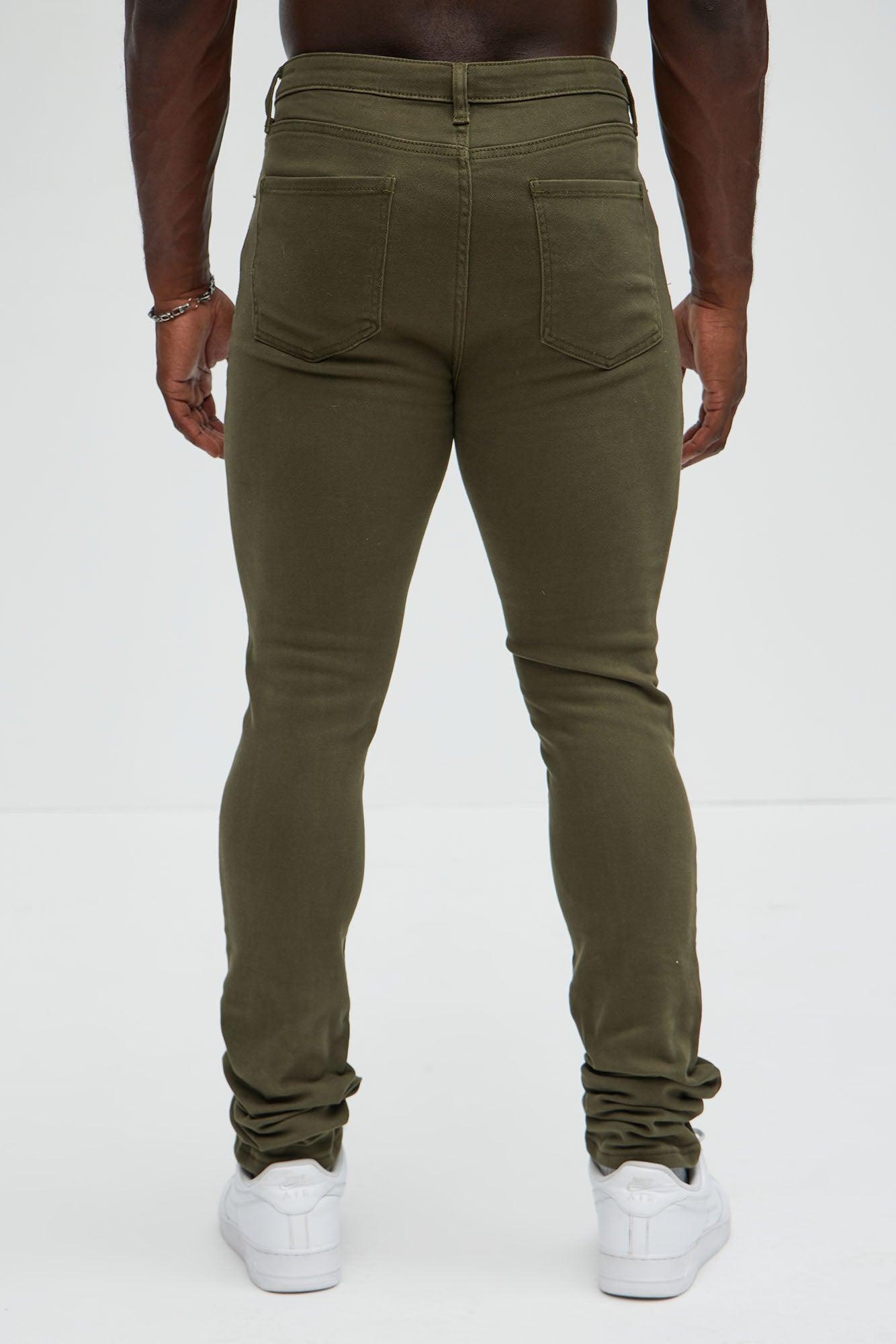 Cornell Stacked Skinny Jeans - Olive Product Image