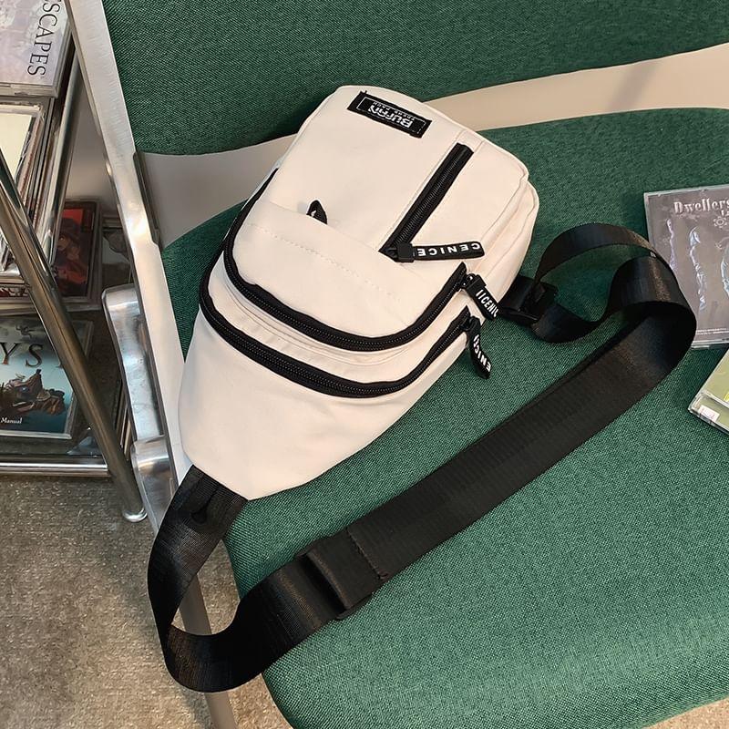 Lightweight Lettering Zip Sling Bag Product Image