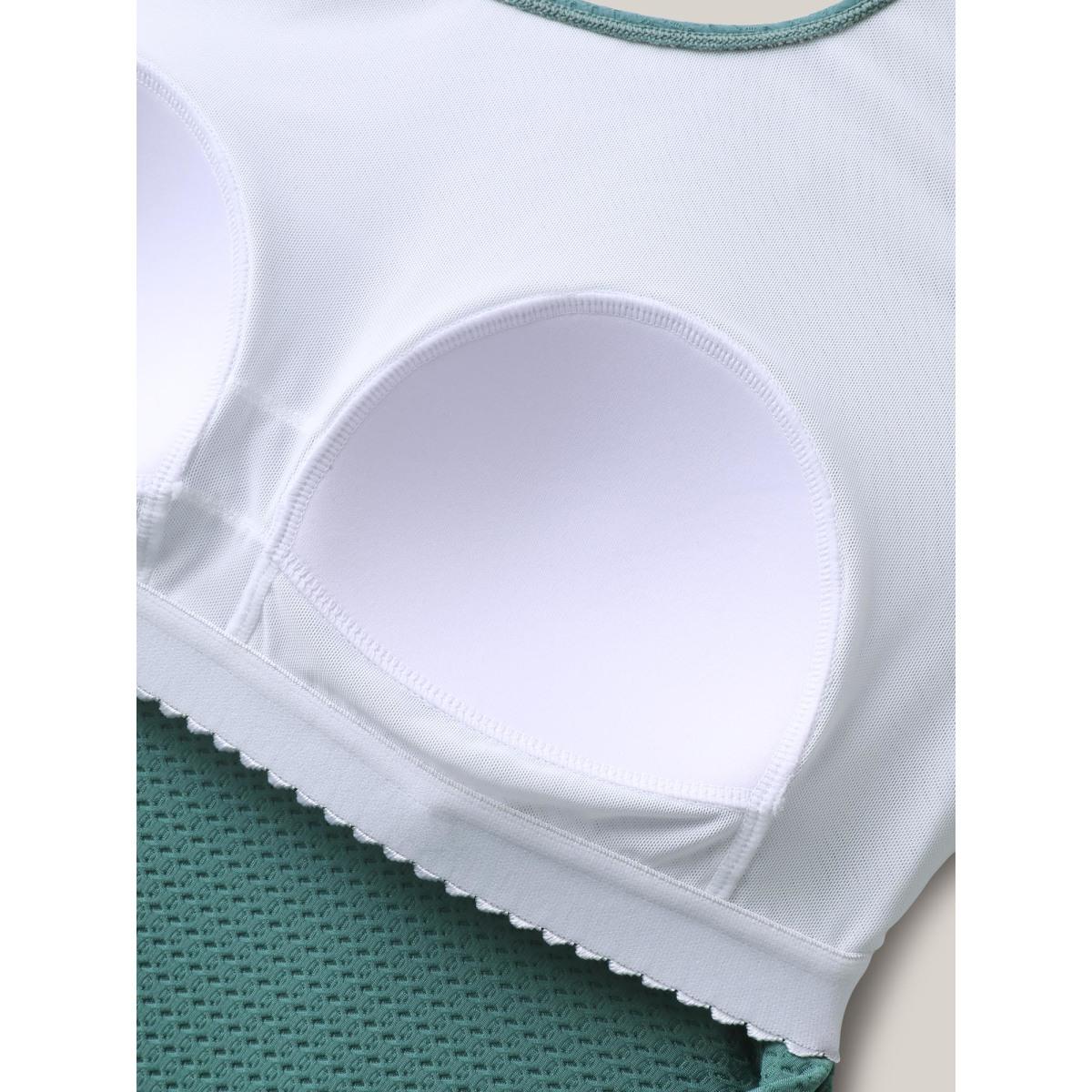 Plus Size Textured Side Drawstrings U-Neck Swim Top Women's Swimwear Teal Resort Texture High stretch Bodycon U-neck Curve Swim Tops BloomChic 12/L Product Image