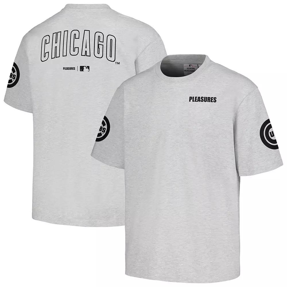 Men's PLEASURES Gray Chicago Cubs Team T-Shirt,  Product Image