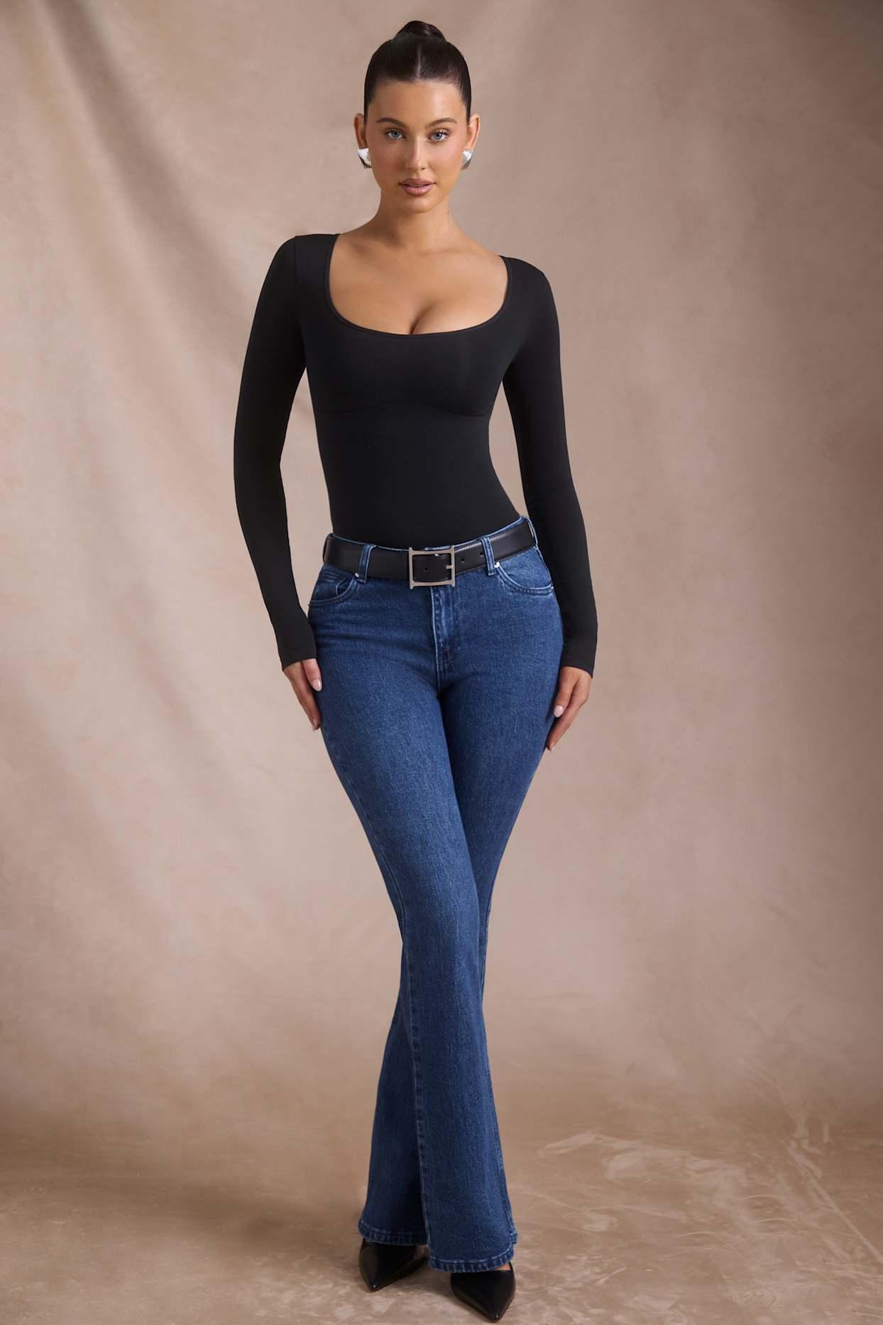 High-Rise Flared Jeans in Indigo Wash Product Image